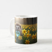 Mug Hérisson mignon de mars avec cœur d'aigue-marine (Devant gauche)