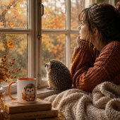 Mug Hérisson mignon Feuilles d'automne