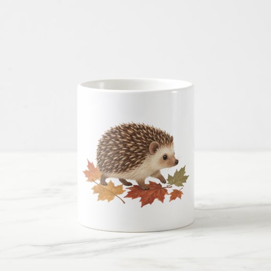 Mug Hérisson parmi les feuilles d'érable tombées (Centre)