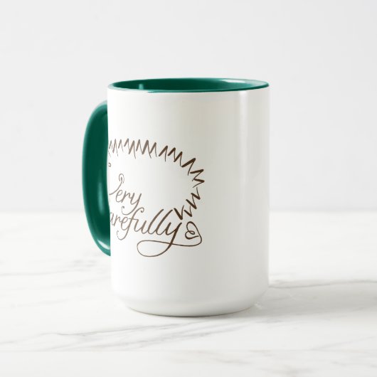 Mug Hérisson "Très prudemment" (Devant gauche)