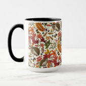 Mug Hérissons et flore de forêt automnale sur ivoire (Gauche)