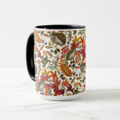 Mug Hérissons et flore de forêt automnale sur ivoire (Devant gauche)