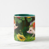 Mug Hérissons Fantaisistes dans un Jardin de Campagne (Centre)