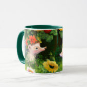 Mug Hérissons Fantaisistes dans un Jardin de Campagne (Devant gauche)