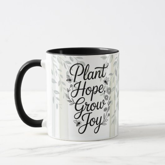Mug Heritage Plant Hope Grow Joy Botanical Quote (Gauche)