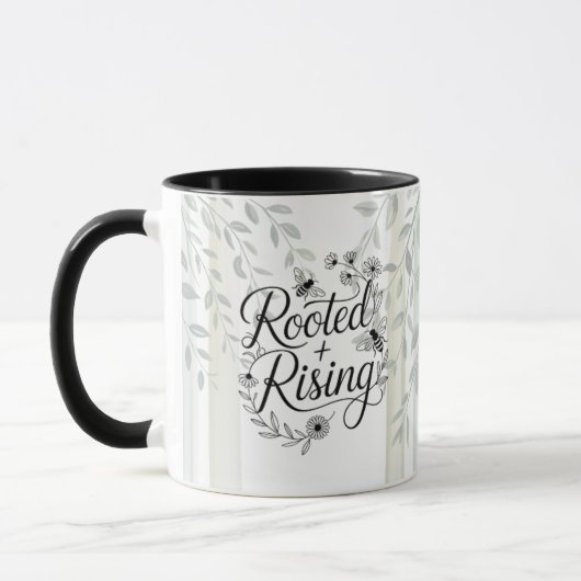 Mug Heritage Rooted and Rising Botanical Quote (Gauche)
