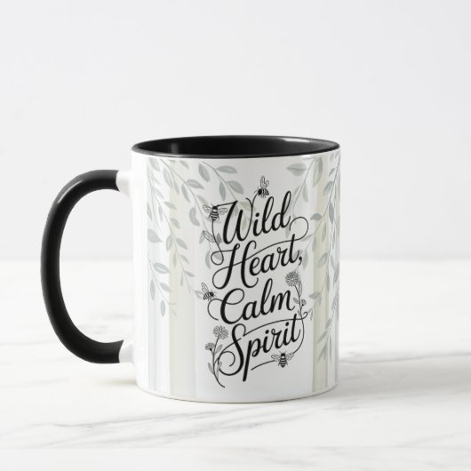Mug Heritage Wild Heart Calm Spirit Botanical Quote (Gauche)