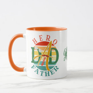 Mug Hero Papa Fath Sunset Cravate, Moustache & Lunette