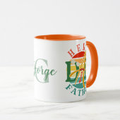 Mug Hero Papa Fath Sunset Cravate, Moustache & Lunette (Devant droit)