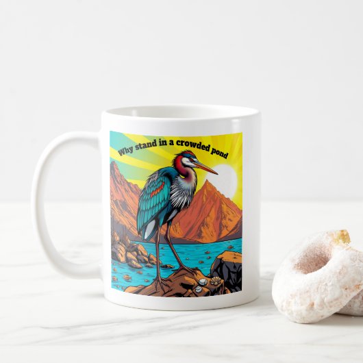 Mug Héron au bord de l'eau (Avec donut)