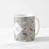 Mug Heron Bird Egret Nature Monogramme (Devant droit)