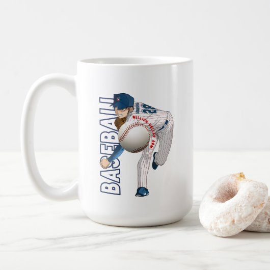 Mug Héros de baseball avec bras de millions de dollars (Avec donut)