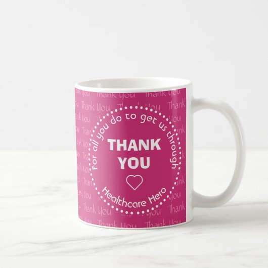 Mug Héros de la santé rose MERCI (Droite)