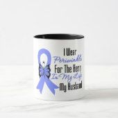 Mug Héros oesophagien de ruban de Cancer mon mari (Centre)