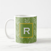 Mug Herringbone Chevron Motif Forest Green Personnel (Gauche)