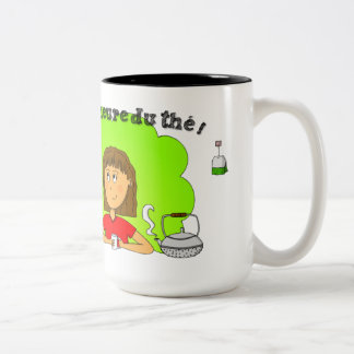 Mug "Het is tijd voor thee!" voor links Tweekleurige Koffiemok