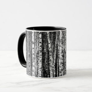 Mug Hêtres, blanc et gris charbon