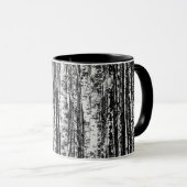 Mug Hêtres, blanc et gris charbon (Devant droit)