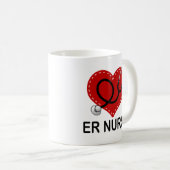 Mug Heu stéthoscope de coeur d'infirmière (Devant droit)