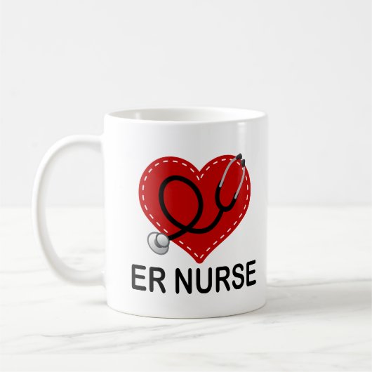 Mug Heu stéthoscope de coeur d'infirmière (Gauche)