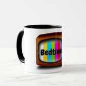 Mug Heure de nuit du motif d'essai TV rétro (Devant gauche)