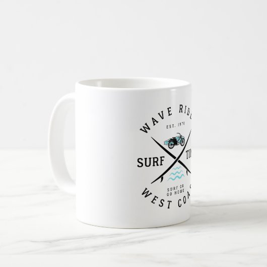 Mug Heure de Surf du cavalier de vague (Devant gauche)