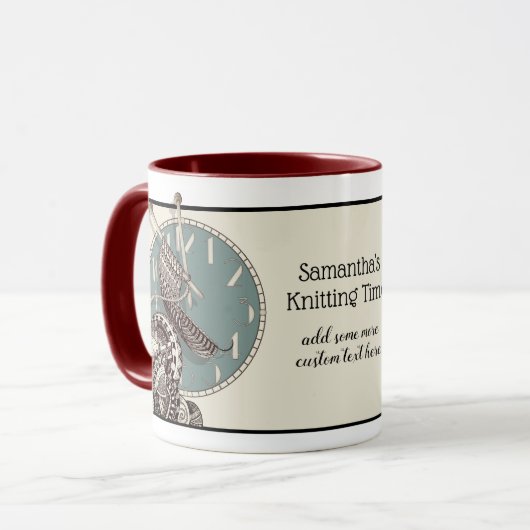 Mug Heure de tricoter l'art de griffonnage d'aiguilles (Devant gauche)