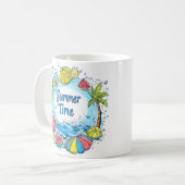 Mug Heure d'été - Heure d'été Plage Illustration (Devant gauche)