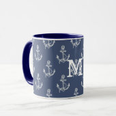 Mug Heure d'été Monogramme Océan (Devant gauche)