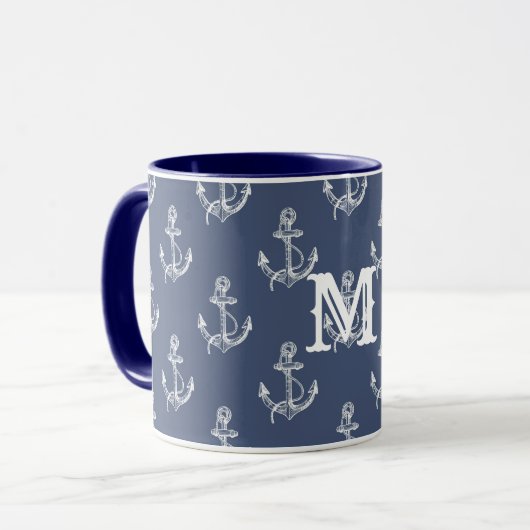 Mug Heure d'été Monogramme Océan (Devant gauche)