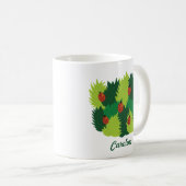 Mug Heure du printemps - Feuilles verts et nom de Lady (Devant droit)