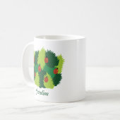 Mug Heure du printemps - Feuilles verts et nom de Lady (Devant gauche)