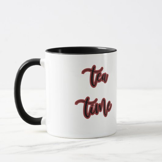 Mug Heure du thé à thé rouge bordeaux (Gauche)