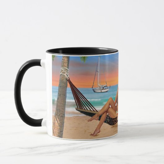 Mug Heure heureuse sur la plage (Gauche)