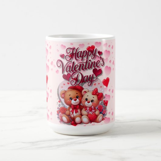 Mug Heureuse Sainte-Valentin Aimant Teddy Bear Couple (Centre)