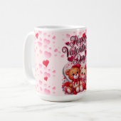 Mug Heureuse Sainte-Valentin Aimant Teddy Bear Couple (Devant gauche)