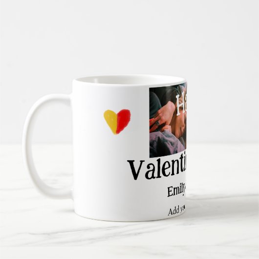 Mug Heureuse Sainte-Valentin ajouter nom de couple pho (Gauche)