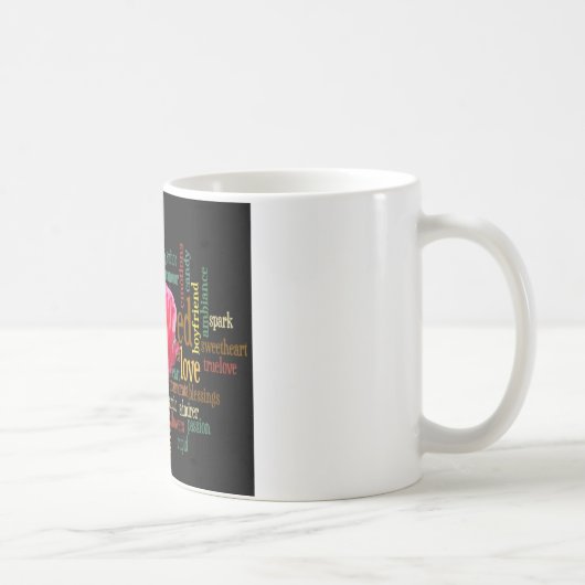 Mug Heureuse Sainte-Valentin Aux Roses Rouges Élégante (Droite)