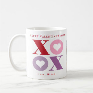 Mug Heureuse Sainte-Valentin cardiaque Xoxo Deux café