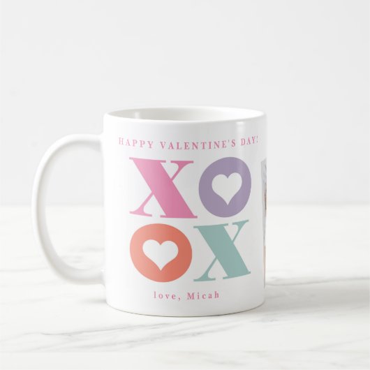 Mug Heureuse Sainte-Valentin cardiaque Xoxo Deux photo (Gauche)