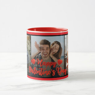 Mug Heureuse Sainte-Valentin Coeur noir et rouge C