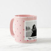 Mug Heureuse Sainte-Valentin | Coeur rose et rouge | C (Devant gauche)
