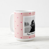 Mug Heureuse Sainte-Valentin | Coeur rose et rouge | C (Devant gauche)