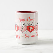 Mug Heureuse Sainte-Valentin, Cute Chats Avec Coeurs (Centre)