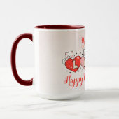 Mug Heureuse Sainte-Valentin, Cute Chats Avec Coeurs (Gauche)