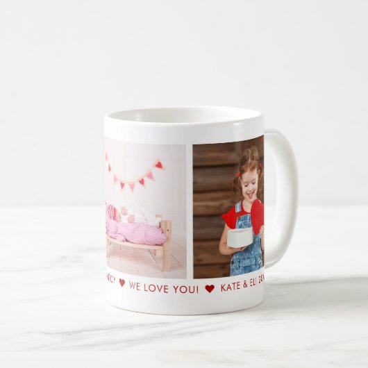 Mug Heureuse Sainte-Valentin Daddy 3 Photo personnalis (Devant droit)