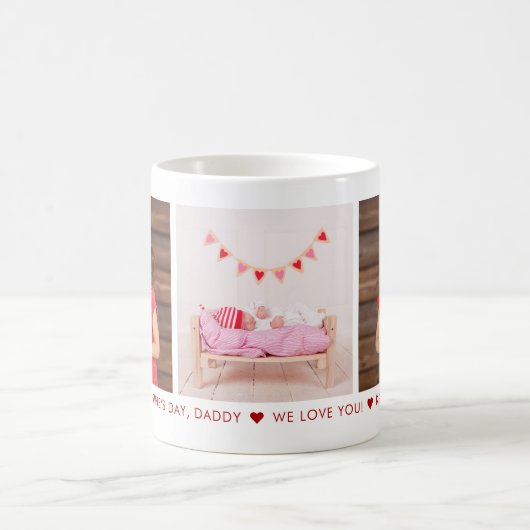 Mug Heureuse Sainte-Valentin Daddy 3 Photo personnalis (Centre)