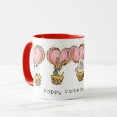 Mug Heureuse Sainte-Valentin de balloon à air chaud (Devant gauche)