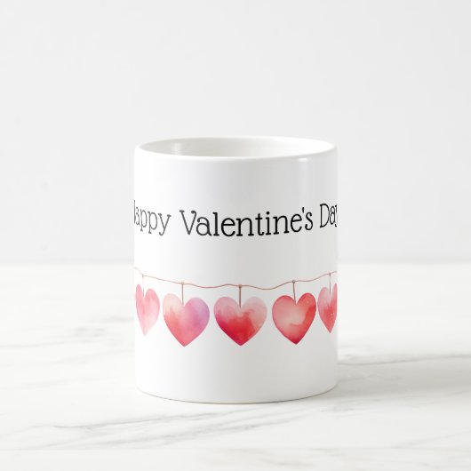 Mug Heureuse Sainte-Valentin de bannière des Coeurs d' (Centre)