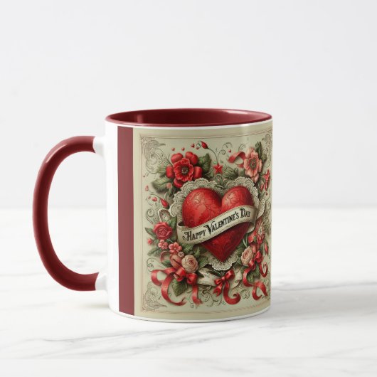 Mug Heureuse Sainte-Valentin, décoration, (Gauche)